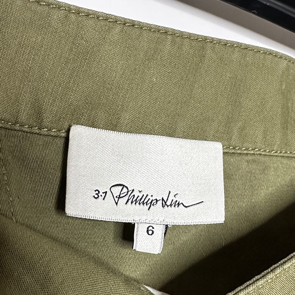 3.1 Phillip Lim Asymmetrical Olive Skirt - Picture 8 of 8